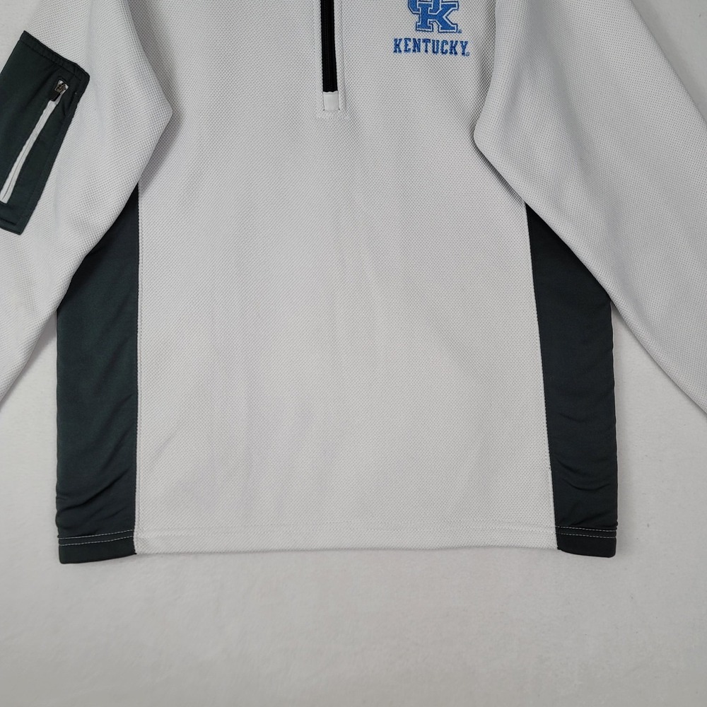 KENTUCKY WILDCATS MENS PULLOVER LONG SLEEVE  SWEATER JACKET SMALL HALF ZIP WHITE - Picture 7 of 16